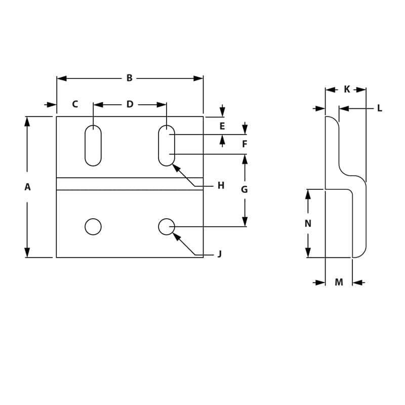 Drawing of Draw-Single Mesh Retainer Wide