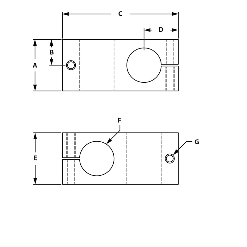Drawing of Draw-Quick Cross Clamp