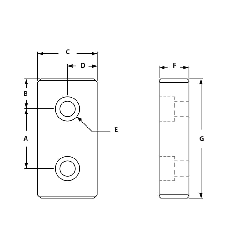 Image of Draw-2 Hole Blank Base Plate