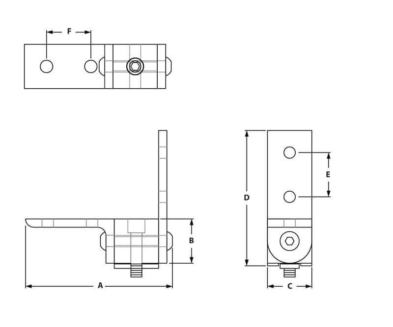 Image of Draw-90 Degree L Arm & Straight Arm Pivot Hinge