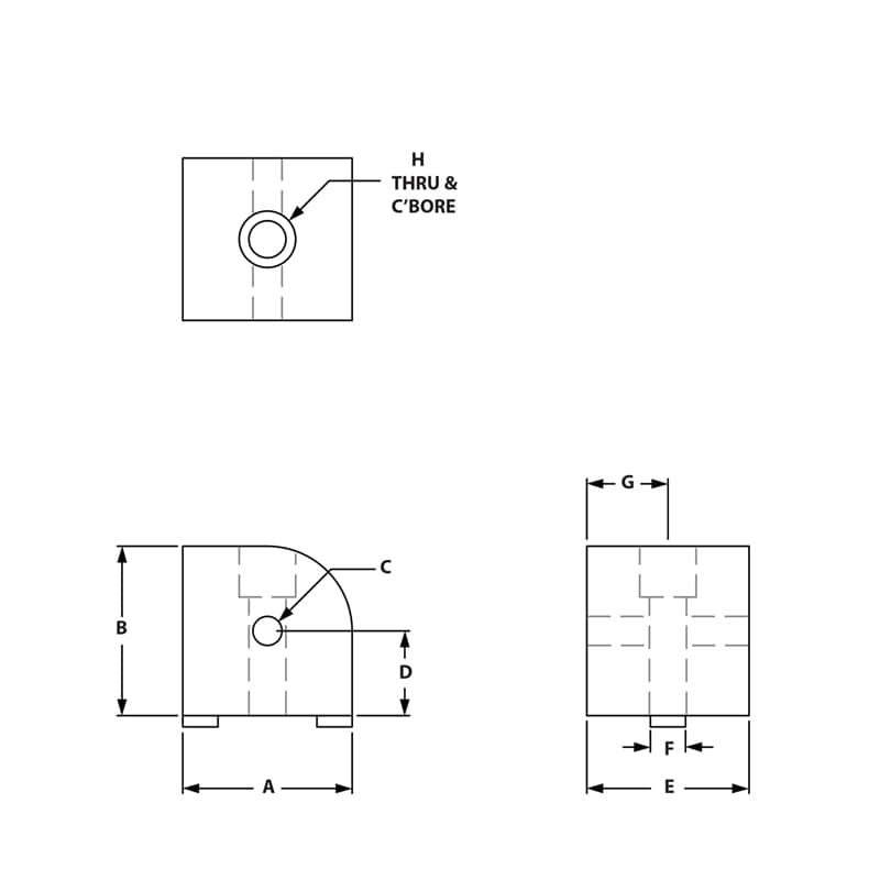 Image of Draw-0 Degree Right Angle Living Nub