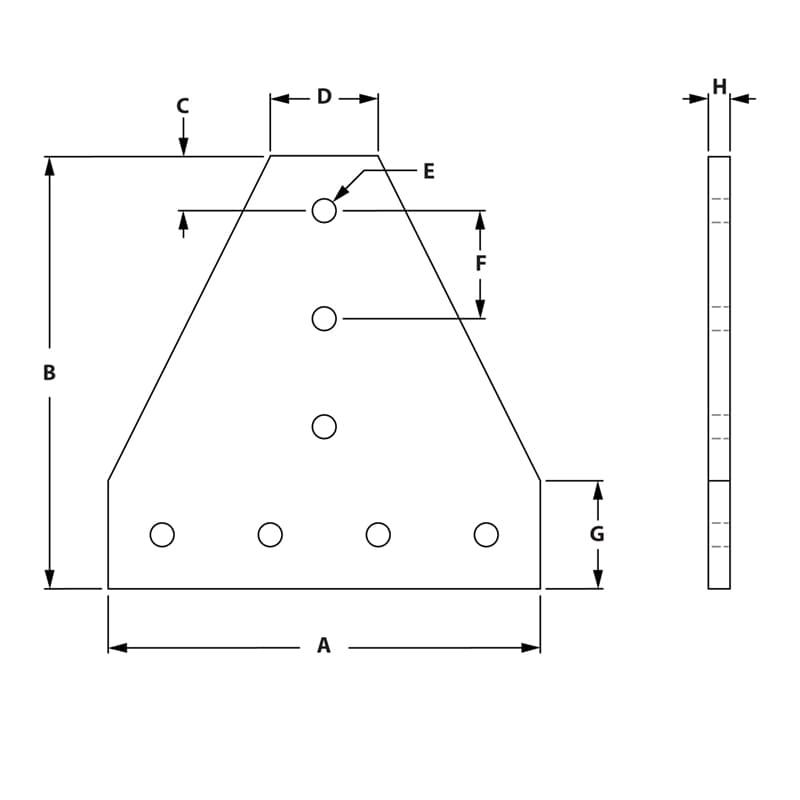 Image of Draw-7 Hole Tee Joining Plate