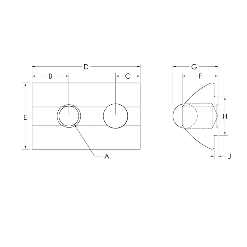 Image of Stepped Drop In Tnuts w-Ball Bearing