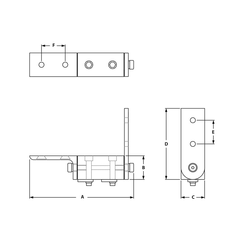 Image of Draw-Universal Living Hinge Corner Bracket W Arm