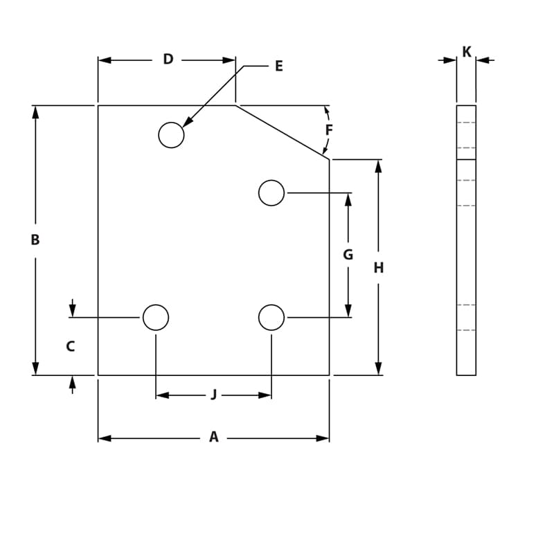 Image of Draw-4 Hole 30 Degree Joining Plate