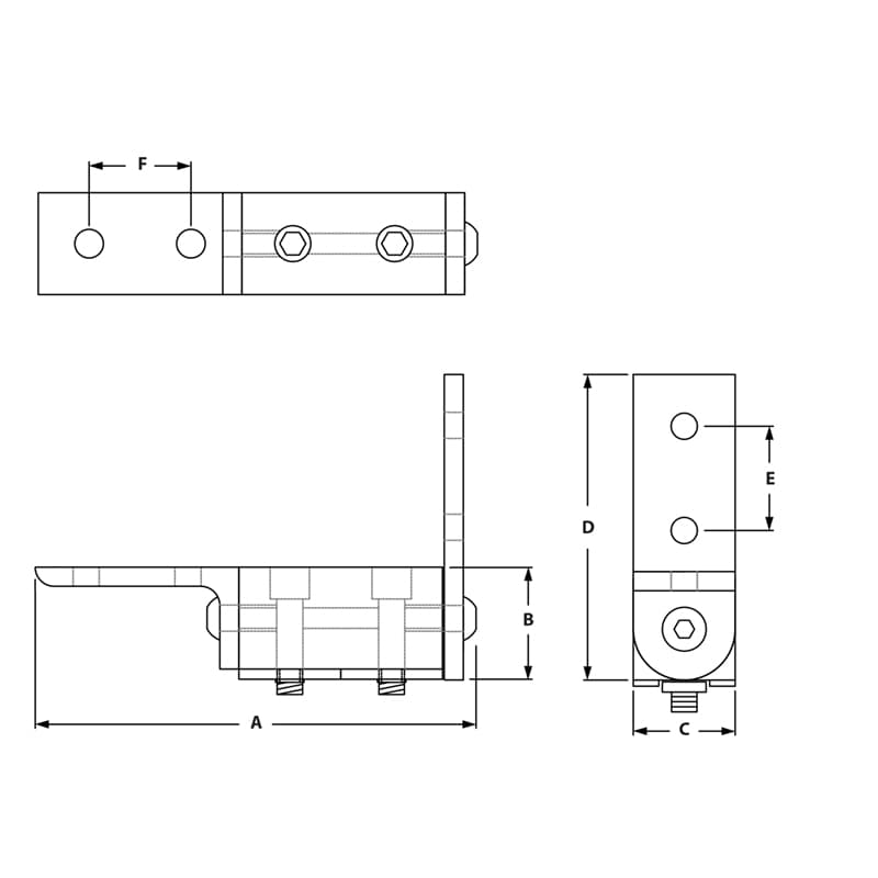 Image of Draw-Universal L Arm & Straight Arm Pivot Hinge