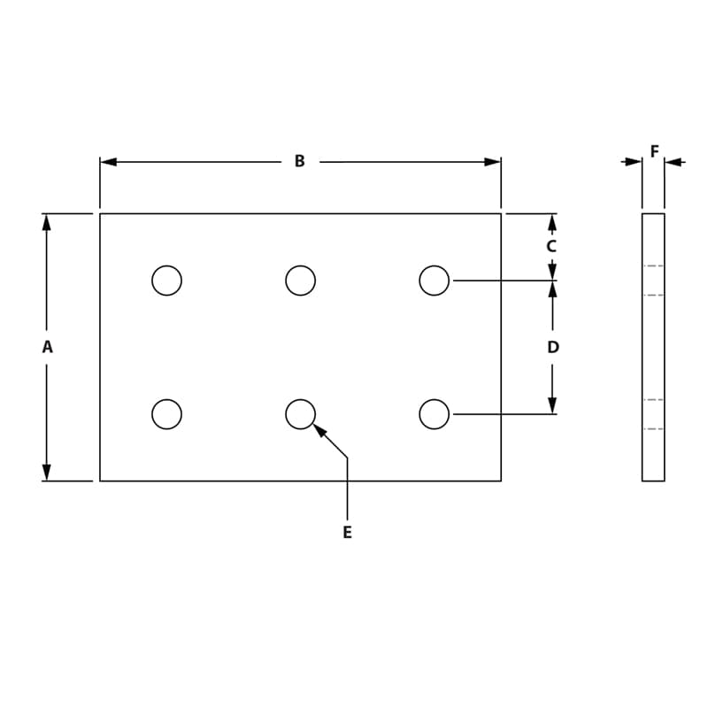 Image of Draw-6 Hole Joining Plate