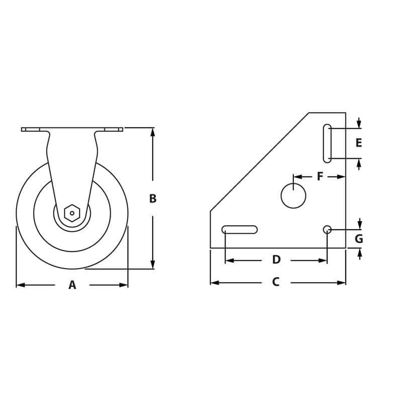 Image of Draw-Triangular Top Plate Casters