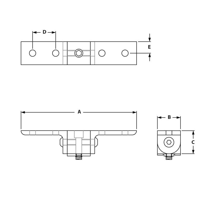 Image of Draw-90 Degree L Arm Pivot Hinge