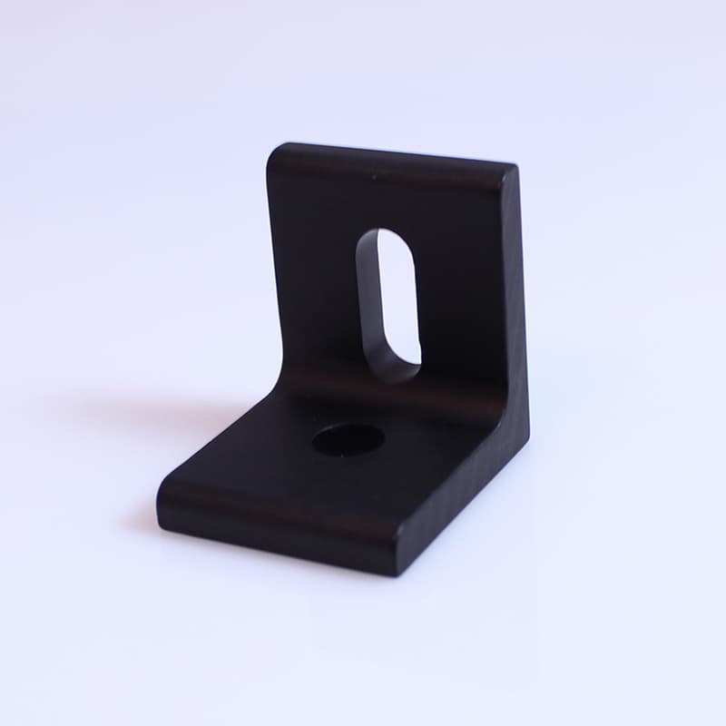 Image of 2 Hole Inside Slotted Corner Bracket Black