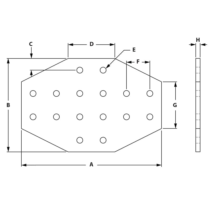 Image of Draw-16 Hole Cross Plate