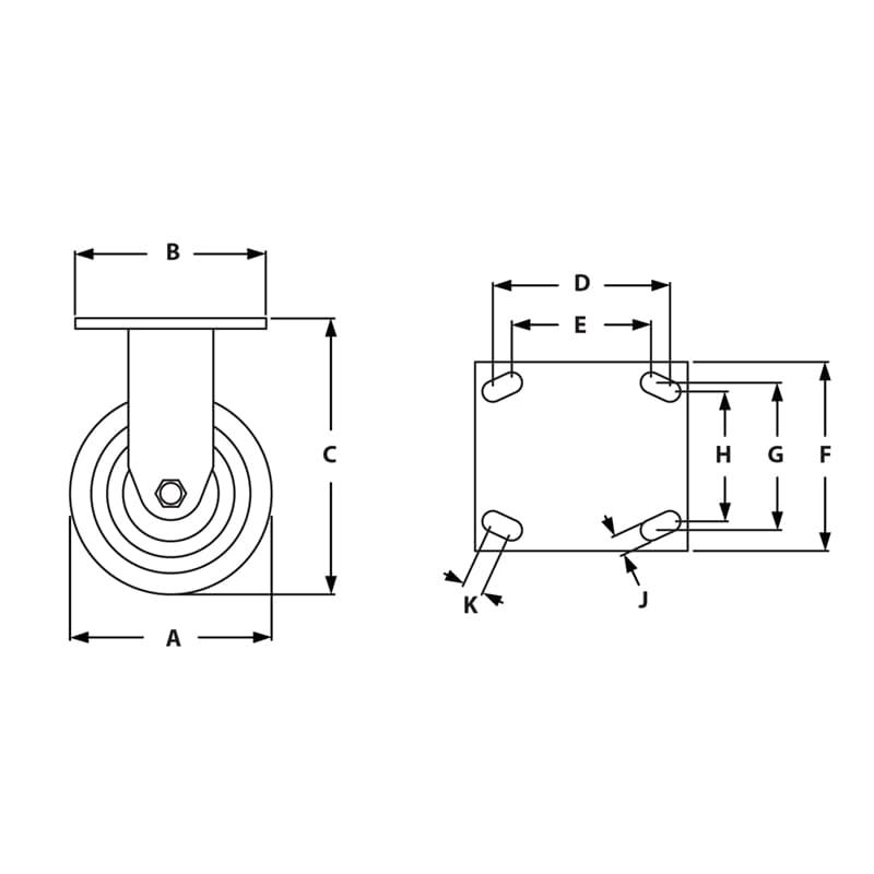 Image of Draw-Heavy Duty Flange Mount Casters