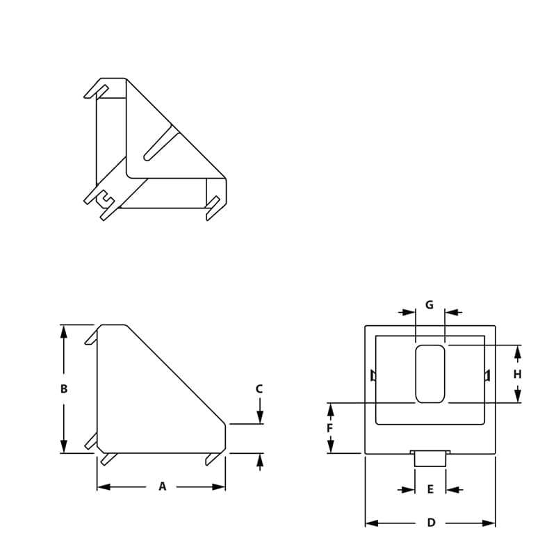 Image of Draw-2 Hole Corner Gusset