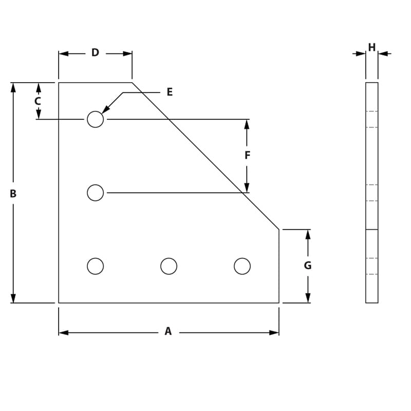 Image of Draw-5 Hole 90 Degree Joining Plate