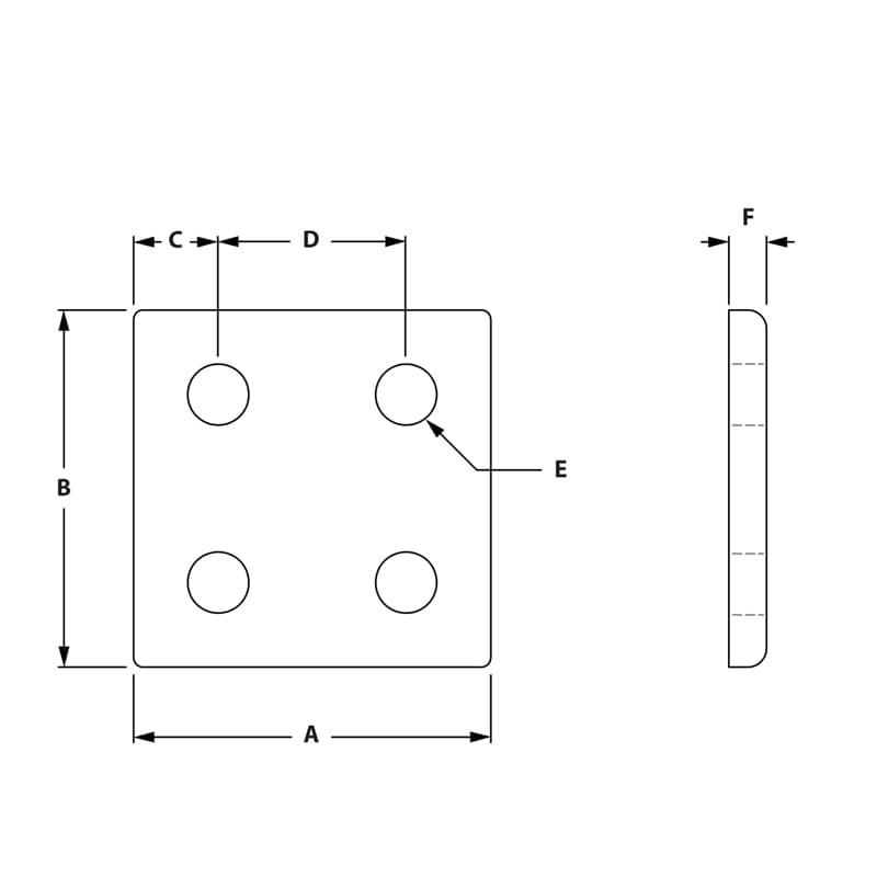 Image of Draw-4 Hole Joining Plate