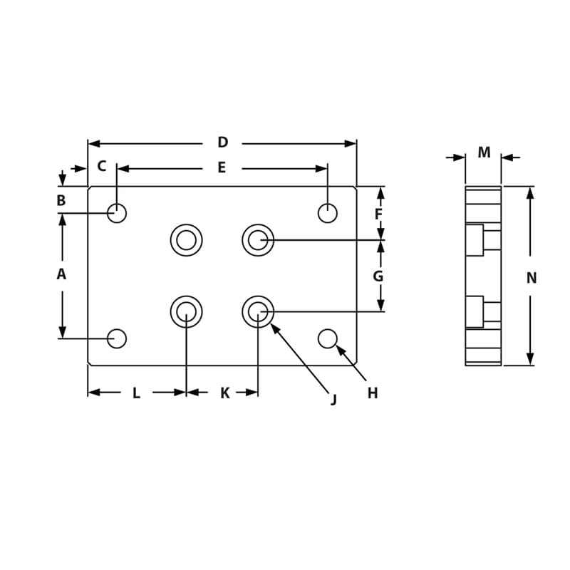 Image of Draw-Flange Mount Base Plate Style 1