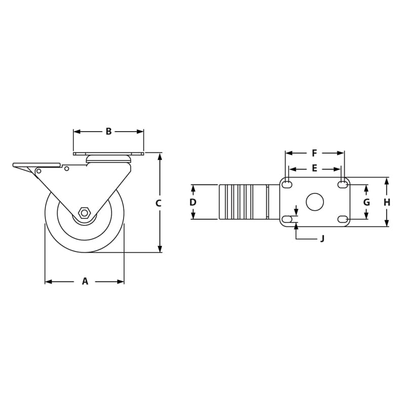 Image of Draw-Swivel Flange Mount Caster