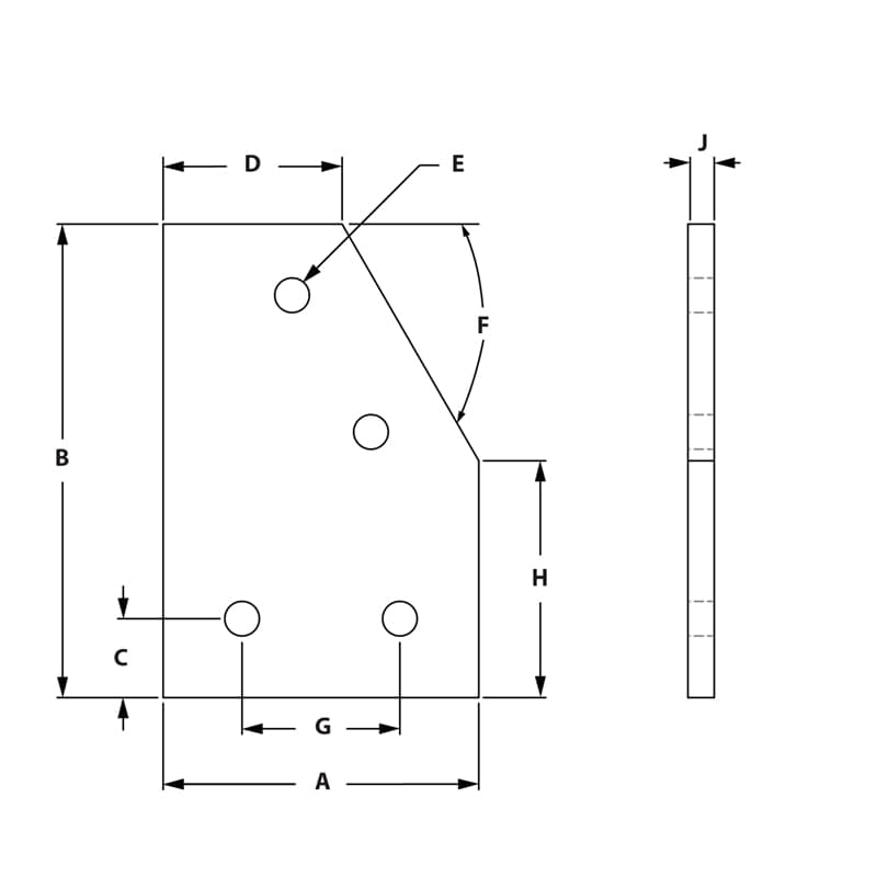 Image of Draw-4 Hole 60 Degree Joining Plate