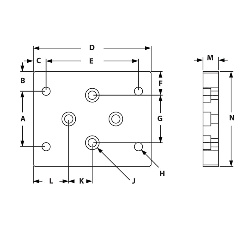 Image of Draw-Flange Mount Base Plate Style 2