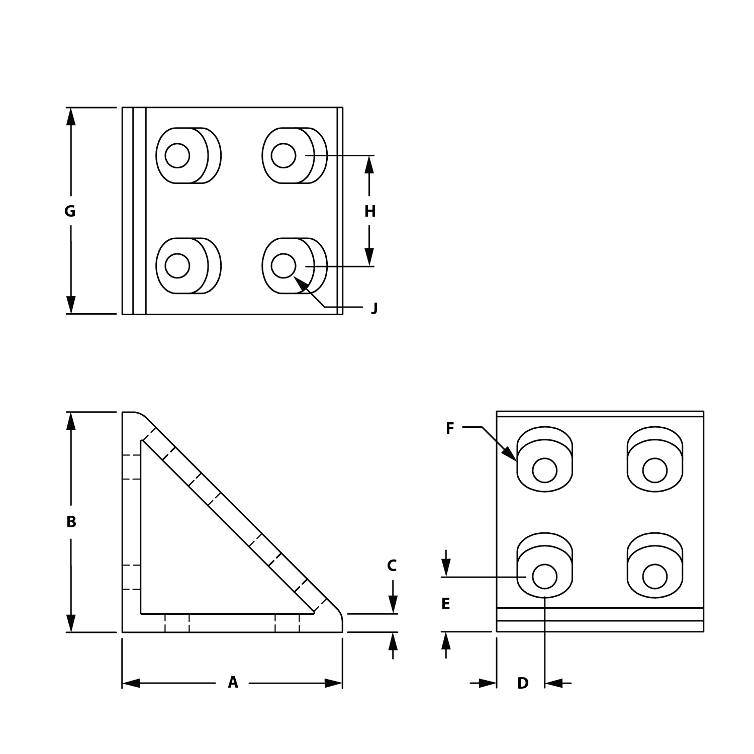 Image of Draw-8 Hole Vertical Inside Corner Gusset