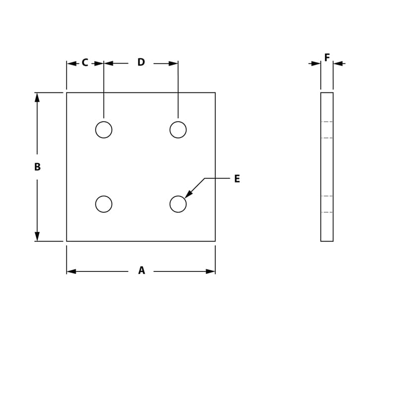 Image of Draw-4 Hole Joining Plate