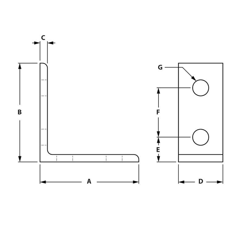 Image of Draw-4 Hole Vertical Corner Bracket