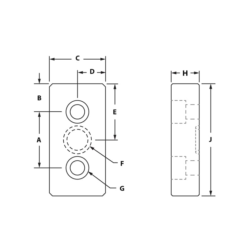 Image of Draw-2 Hole Blank Side Mount Pressure Manifold