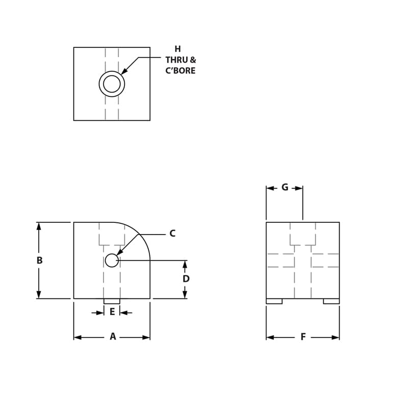 Image of Draw-90 Degree Right Angle Living Nub