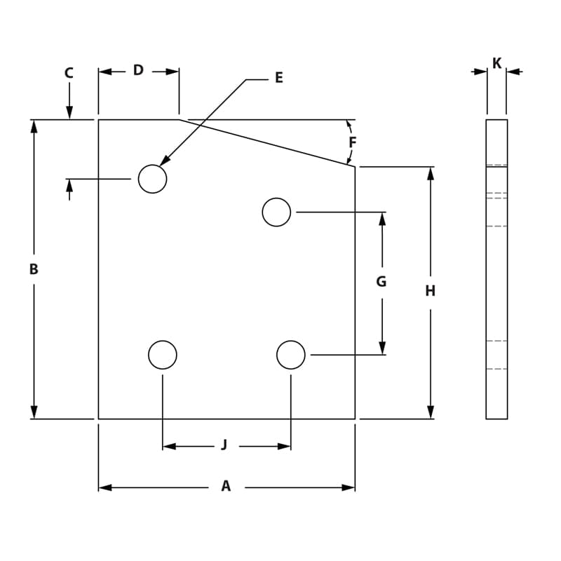 Image of Draw-4 Hole 15 Degree Joining Plate