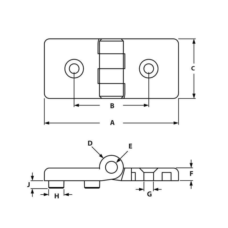 Image of Draw-Heavy Duty Plastic Hinge