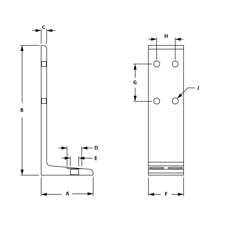 Image of Draw-4 Hole Floor Mount Bracket