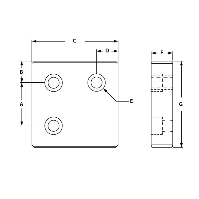 Image of Draw-3 Hole Corner Blank Base Plate