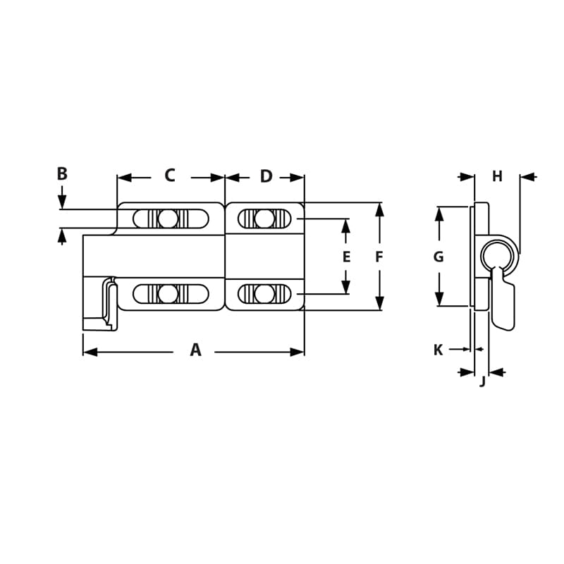 Image of Draw-90 Deg Deadbolt with Top Latch