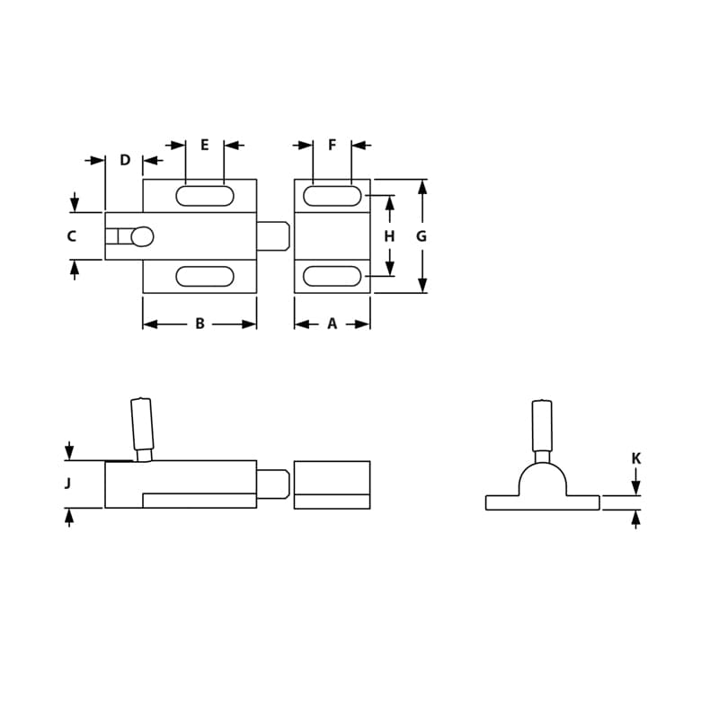 Image of Draw-0 Deg Deadbolt With Top Latch