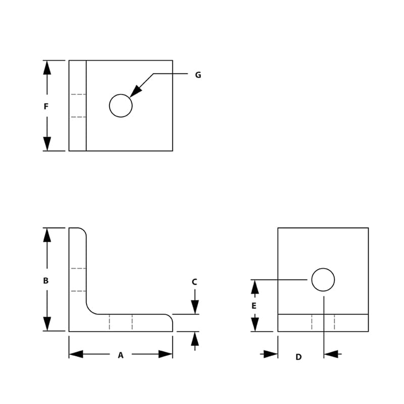 Image of Draw-2 Hole Inside Corner Bracket