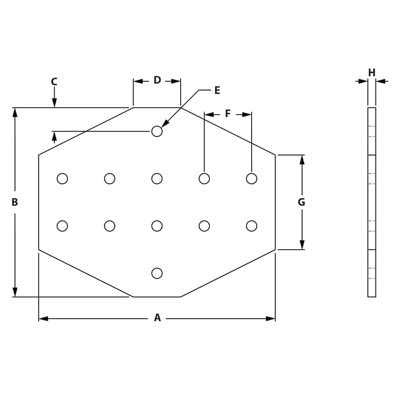 Image of Draw-12 Hole Cross Plate