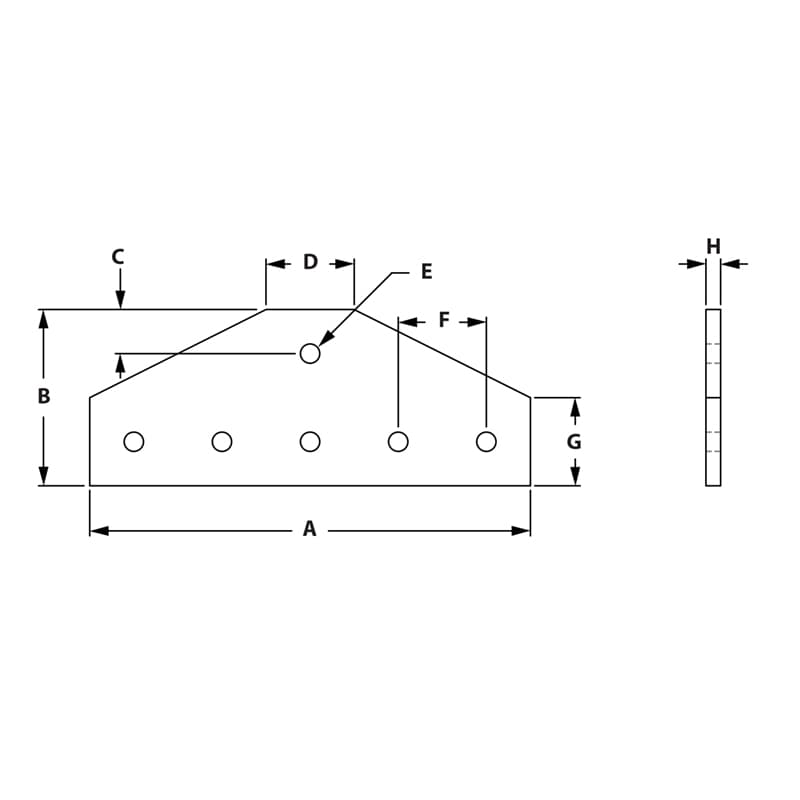 Image of Draw-6 Hole Tee Joining Plate