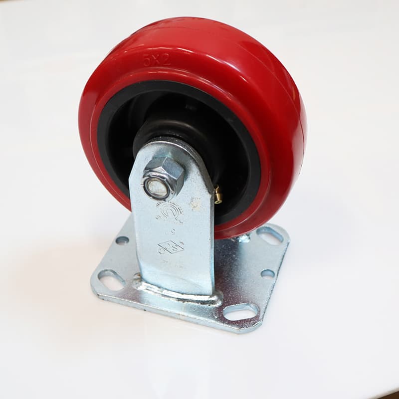 Image of Heavy Duty Flange Mount Casters Rigid Red