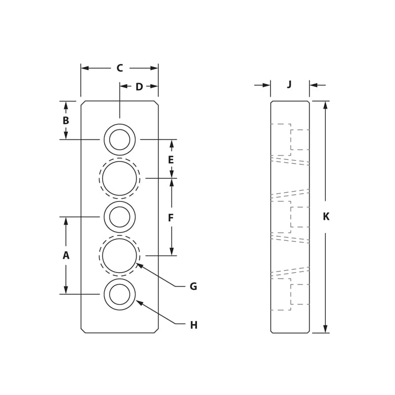 Image of Draw-5 Hole End Mount Pressure Manifold