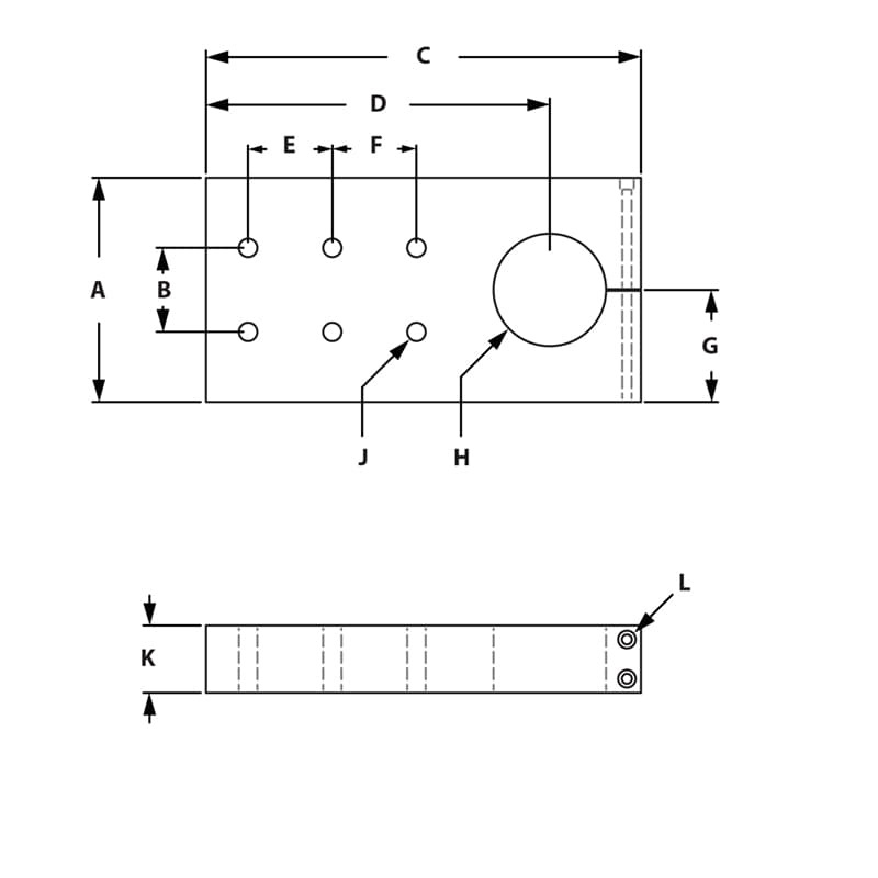 Image of Draw-Single Shaft Pre-Drilled Mounting Plate