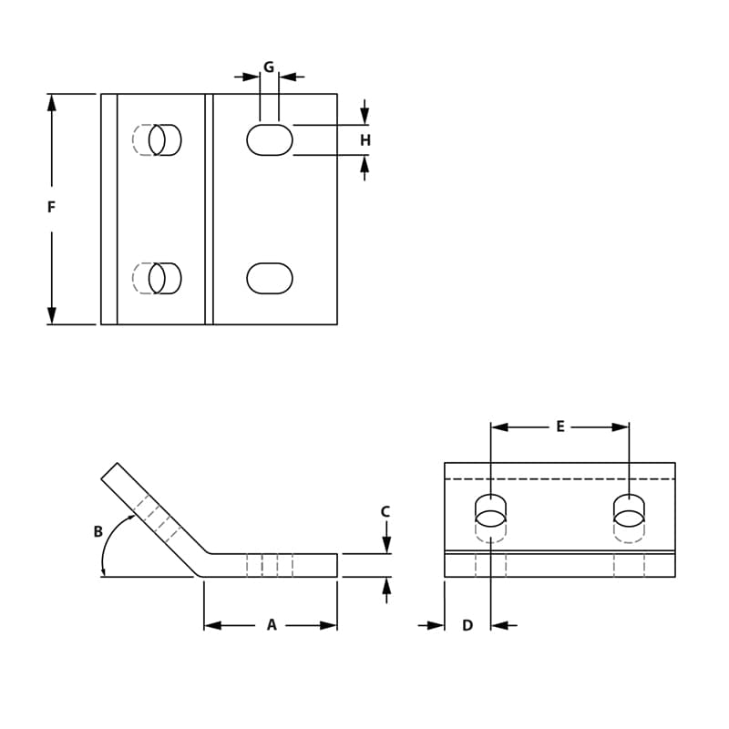 Image of Draw-4 Hole 45 Degree Angle Joining Plate