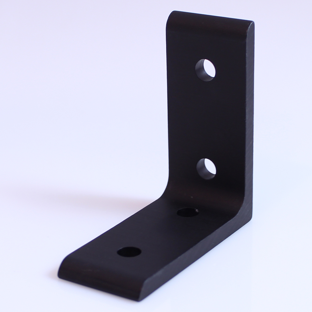 Image of 4 Hole Vertical Inside Corner Bracket Black