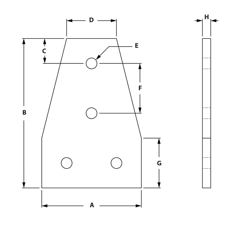 Image of Draw-4 Hole Tee Joining Plate