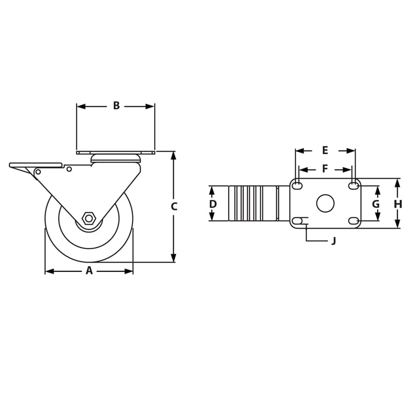 Image of Draw-Deluxe Swivel Flange Mount Caster