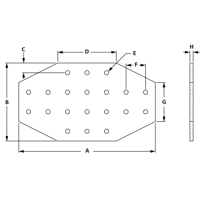 Image of Draw-20 Hole Cross Plate