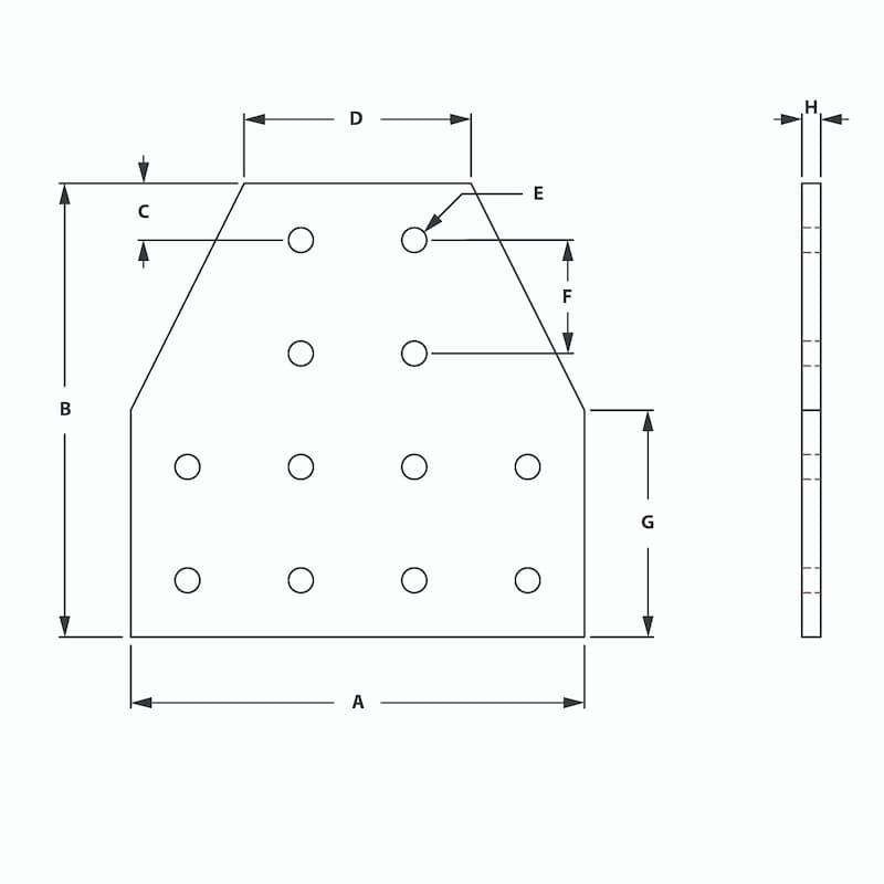 Image of Draw-12 Hole Tee Joining Plate
