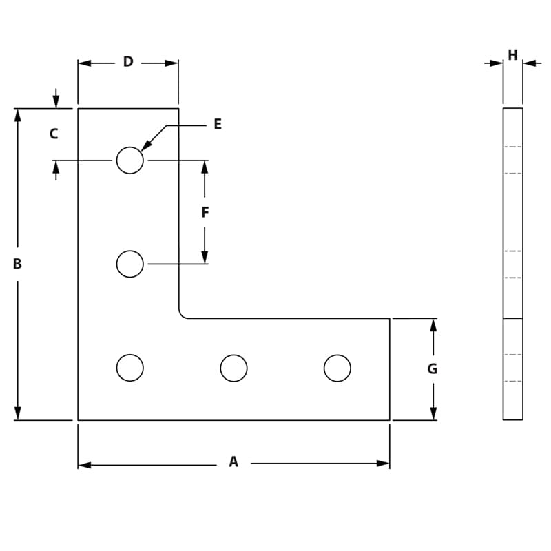 Image of Draw-5 Hole L Cut Out Plate