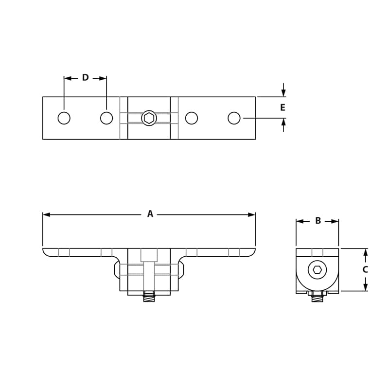 Image of Draw-0 Degree L Arm Pivot Hinge