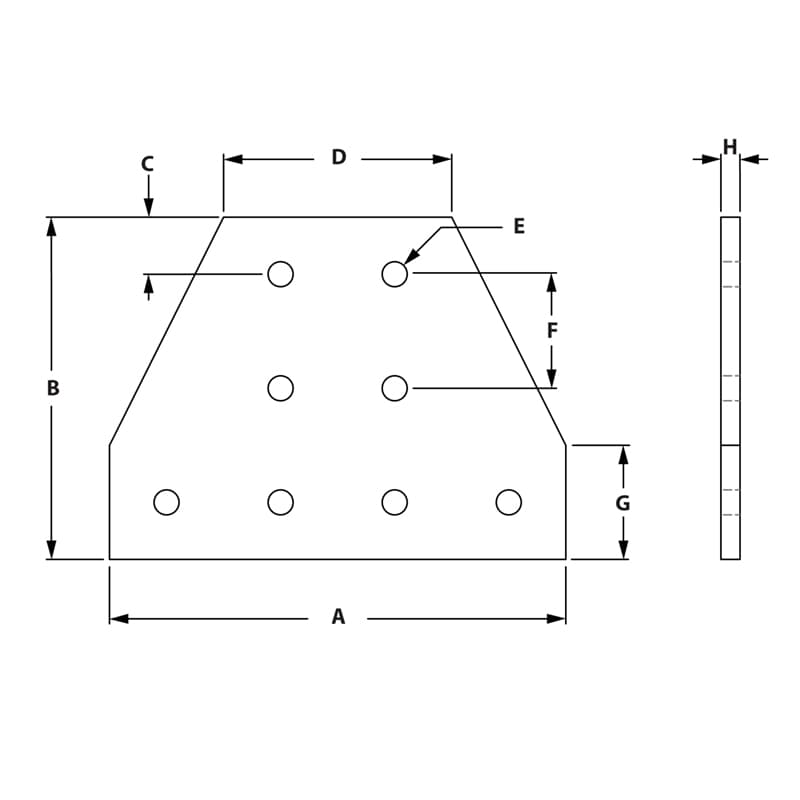 Image of Draw-8 Hole Tee Joining Plate