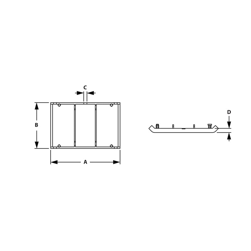 Image of Draw-Cover Cap for 90 MM 2 Hole Corner Gusset